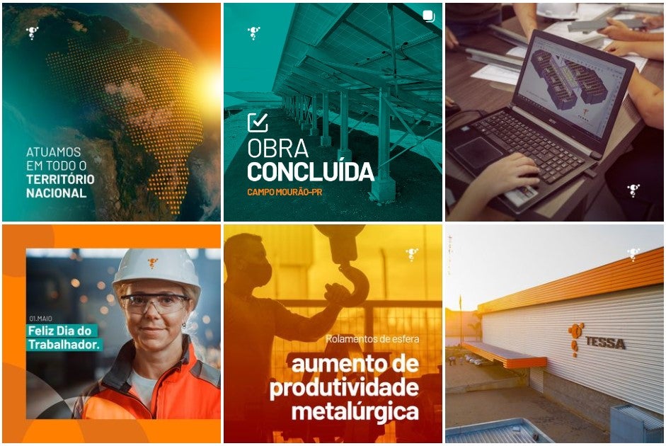 Design do Feed de Instagram desenvolvido pela Agência AO4 para a Tessa Tecnologia e Desenvolvimento